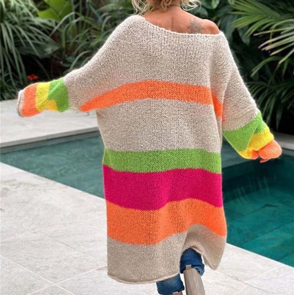 Vivid Block Sweater Dress - Mocha - Picture 6 of 7